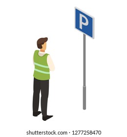 Valet man sign icon. Isometric of valet man sign vector icon for web design isolated on white background