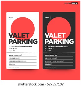 Valet Parking Card Design with Car Name Make and Colour Details
