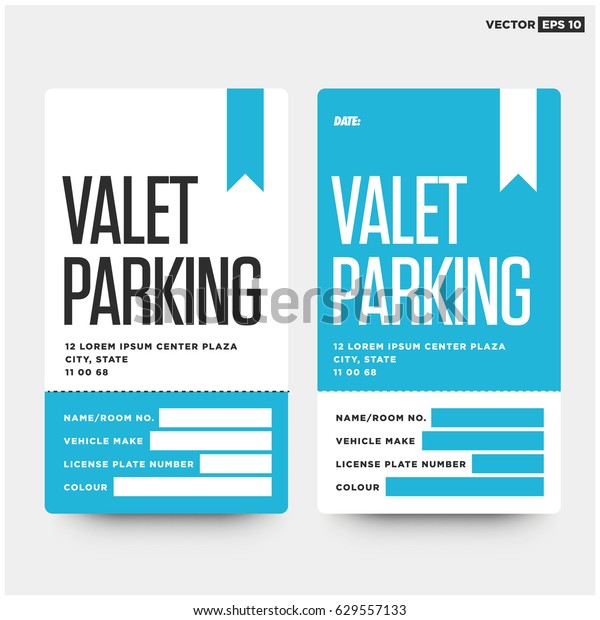 Valet Parking Card Design with Car Name Make and\
Colour Details