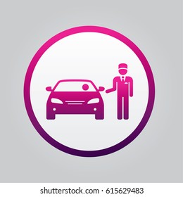 Valet Parking Icon. Isolated Flat Design