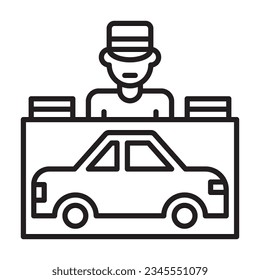 Valet parking icon or logo illustration black style