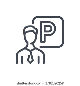 Valet Parking line icon. Hotel Parking vector outline sign.