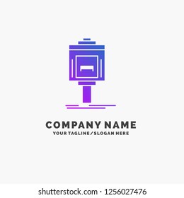 valet, parking, service, hotel, valley Purple Business Logo Template. Place for Tagline.