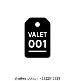 Valet Parking Ticket Solid Icon for Vehicle Claim and Parking Service