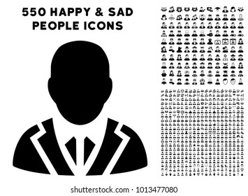 Valet pictograph with 550 bonus pitiful and glad men symbols. Vector illustration style is flat black iconic symbols.