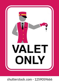 Valet signboard with car key. All the objects are in different layers and the text types do not need any font. 