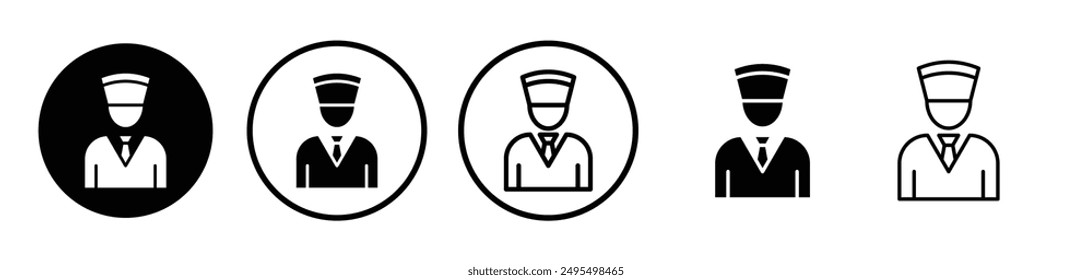 Valet vector icon set in black and white color.