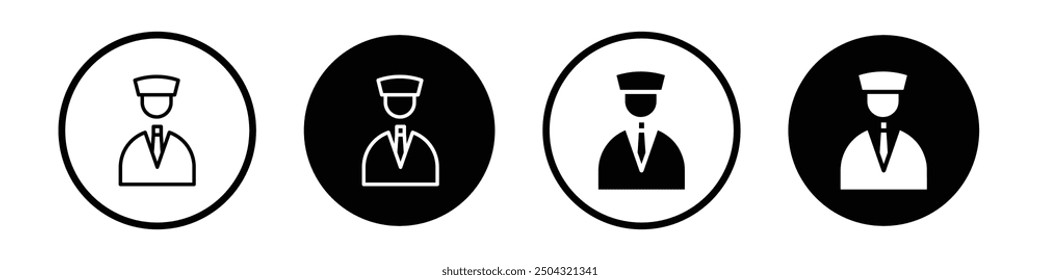 Valet vector icon set black filled and outlined style.