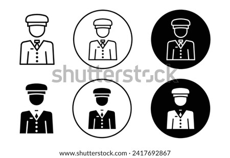 Valet vector icon set collection. Valet Outline flat Icon.