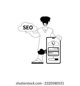 valet and waiter . cloud memory and SEO adequate to . sum dark and washcloth notice artwork. Trendy style, Vector Illustration
