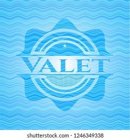 Valet water representation style emblem.
