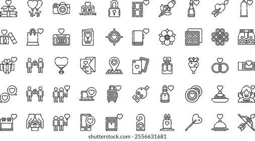 Valetines day icons High-Quality Vector Icons Collection with Editable Stroke. Ideal for Professional and Creative Projects.