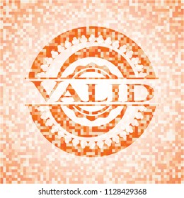 Valid abstract orange mosaic emblem