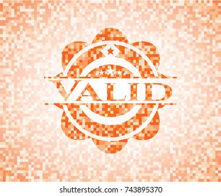Valid abstract orange mosaic emblem