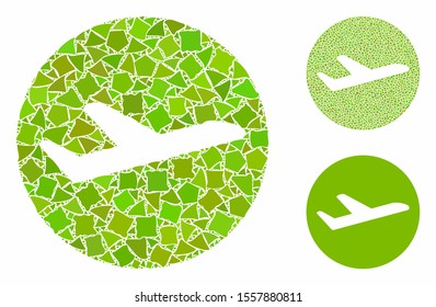 Valid airplane departure composition of tuberous items in various sizes and color tinges, based on valid airplane departure icon. Vector humpy items are organized into mosaic.