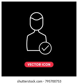 Valid  ( Approved) User Vector Icon 