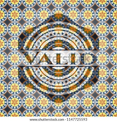Valid arabesque style badge. arabic decoration.
