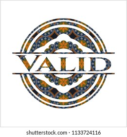 Valid arabesque style emblem. arabic decoration.