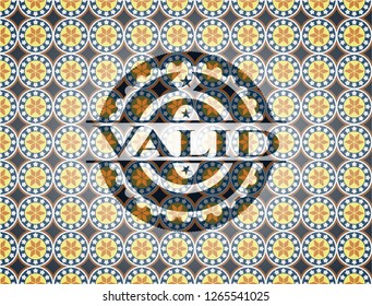 Valid arabic emblem background. Arabesque decoration.