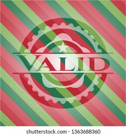 Valid christmas colors style emblem.