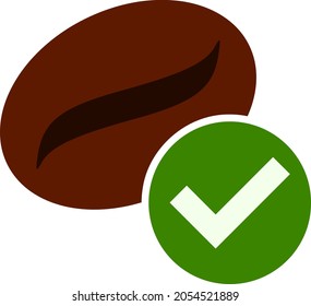 Valid coffee vector illustration. Flat illustration iconic design of valid coffee, isolated on a white background.