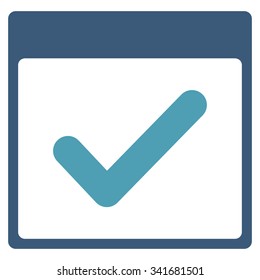 Valid Date vector icon. Style is bicolor flat symbol, cyan and blue colors, rounded angles, white background.