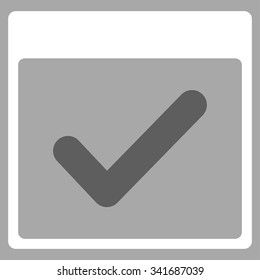 Valid Date vector icon. Style is bicolor flat symbol, dark gray and white colors, rounded angles, silver background.