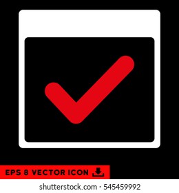 Valid Day Calendar Page icon. Vector EPS illustration style is flat iconic bicolor symbol, red and white colors.