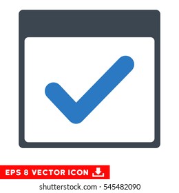 Valid Day Calendar Page icon. Vector EPS illustration style is flat iconic bicolor symbol, smooth blue colors.