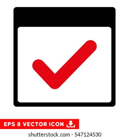 Valid Day Calendar Page icon. Vector EPS illustration style is flat iconic bicolor symbol, intensive red and black colors.