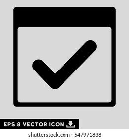 Valid Day Calendar Page icon. Vector EPS illustration style is flat iconic symbol, black color.