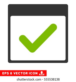 Valid Day Calendar Page icon. Vector EPS illustration style is flat iconic bicolor symbol, eco green and gray colors.