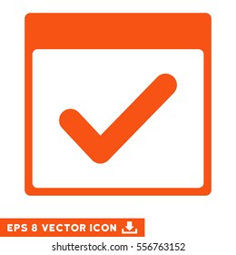Valid Day Calendar Page icon. Vector EPS illustration style is flat iconic symbol, orange color.