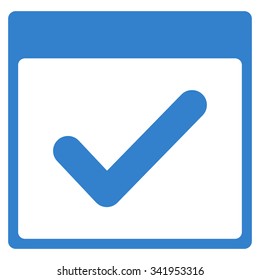 Valid Day vector icon. Style is flat symbol, cobalt color, rounded angles, white background.