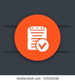 valid document icon, approved payroll