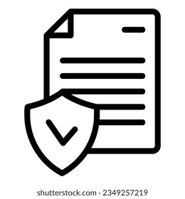 Valid document line icon. Approved document vector illustration isolated on white. Note with check outline style designed for and app.