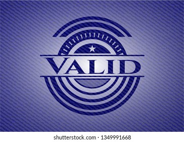 Valid emblem with jean texture