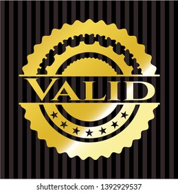 Valid golden emblem. Vector Illustration. Detailed.