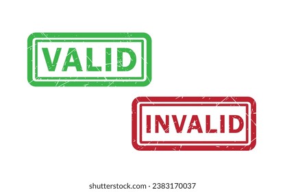 valid and invalid stamp grunge vector