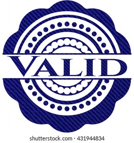 Valid jean or denim emblem or badge background