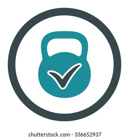 Valid Mass vector icon. Style is bicolor flat rounded symbol, soft blue colors, rounded angles, white background.