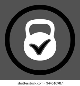 Valid Mass vector icon. Style is bicolor flat rounded symbol, black and white colors, rounded angles, gray background.