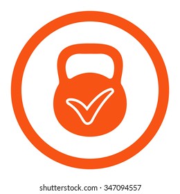 Valid Mass vector icon. Style is flat rounded symbol, orange color, rounded angles, white background.