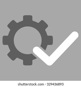 Valid Options vector icon. Style is bicolor flat symbol, dark gray and white colors, rounded angles, silver background.