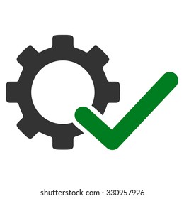 Valid Options vector icon. Style is bicolor flat symbol, green and gray colors, rounded angles, white background.