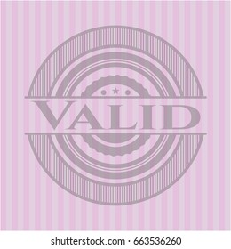 Valid pink emblem. Retro