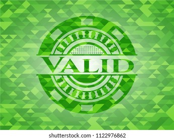 Valid realistic green mosaic emblem
