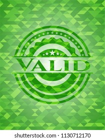 Valid realistic green mosaic emblem