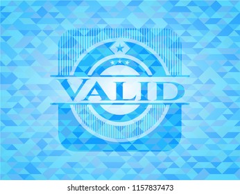 Valid realistic sky blue mosaic emblem