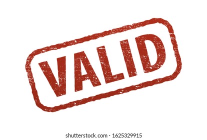 Valid red stamp isolated on white, vector design